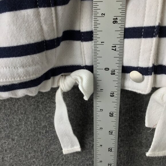 LOFT Draw String Long Sleeve Striped Jacket Top Sz M/L - Picture 7 of 11